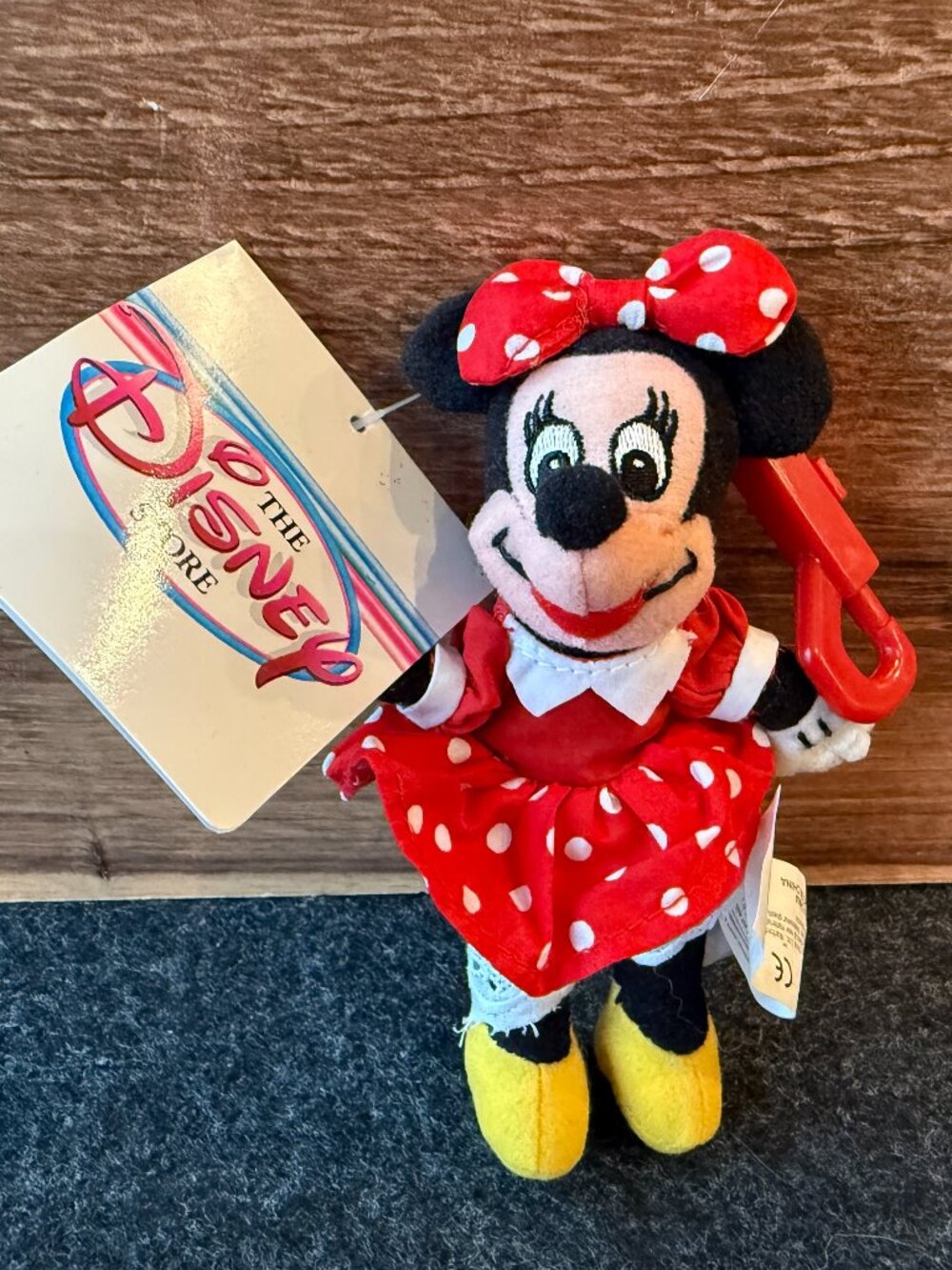 Vintage Disney Minnie Mouse Plush Keychain w Tags